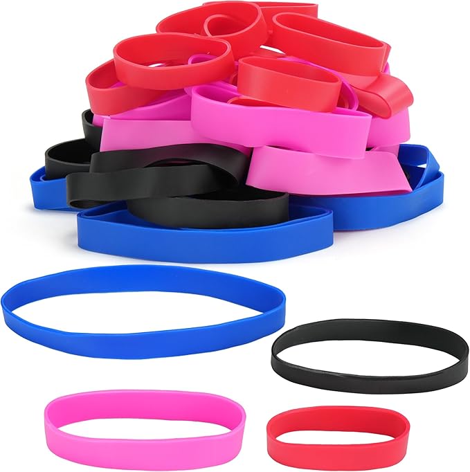 LotFancy Rubber Bands Assorted Size, 4 Sizes Size84, Size82, Size 94, Size 105, Heavy Duty Colored Rubber Bands for Office Supplies