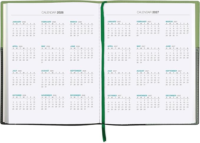 2026 Planner Calendar, 8"x10" : Includes 14 Months (November 2025 - December 2026) / 2026 Weekly Planner/Weekly Agenda/Monthly Calendar Organizer (Green/Black)