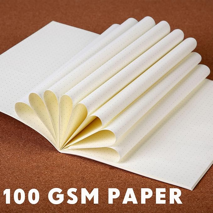 100 Pcs Kraft Notebook Journals 5.5 Inch x 8.3 Inch A5 Journal Softcover Notebooks Bulk for Kids Student Writing Sketch Office Notepad with 60 Pages 32 Sheets (Brown, Dot)