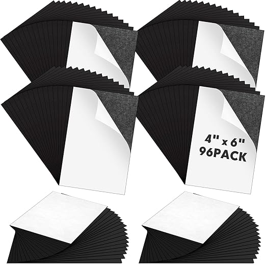 Macarrie 4 x 6 Adhesive Magnetic Sheets with Adhesive Backing Cuttable Magnetic Paper Stickers Flexible Peel and Stick for Picture Crafts Die Storage Photos(96 Pcs)