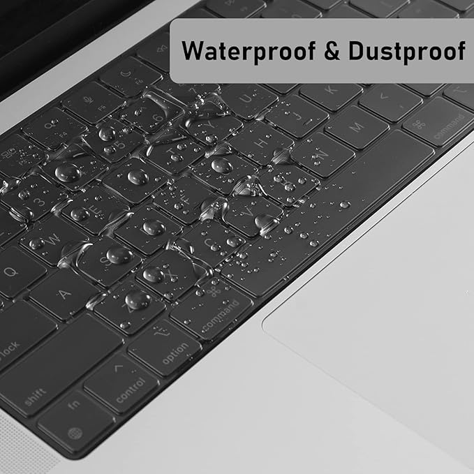 EooCoo Premium Keyboard Cover Skin Ultra Thin Protector, Compatible with M5 MacBook Pro 14" 16" M4 M3 M2 M1 Pro Max Chip, 2025-2021 MacBook Air 15" 13.6" M4 M3 M2 Chip, Tinted
