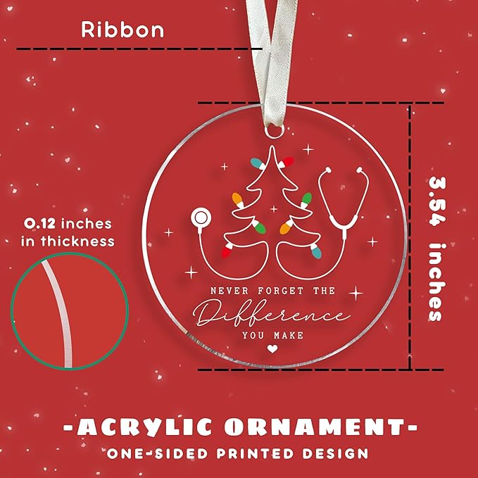 Nurse Ornament - Gifts for Nurses, Nurse Practitioner Gifts - Rn Gift for Nurses - Acrylic Christmas Ornament