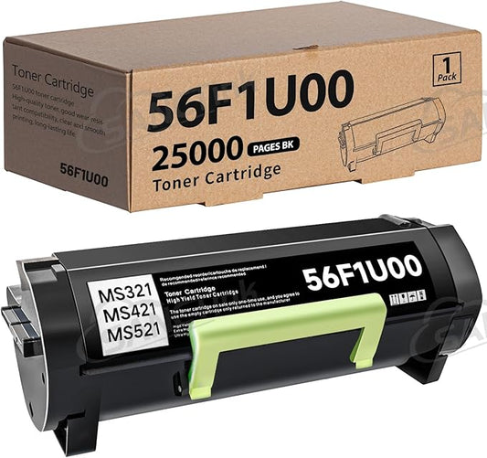 56F1U00 MS521 Ultra High Yield Toner Cartridge 25000 Pages Compatible for Lexmark 56F1U00 for Lexmark MS521dn MS621dn MS421dn MS321dn MX521de MS622de MX421ade MX622adhe MX622ade Laser Printer