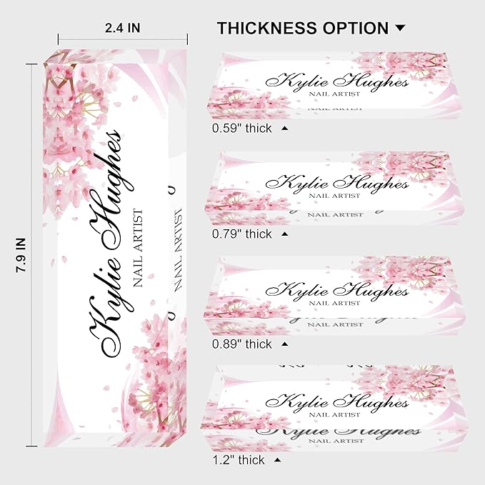 Custom Name Plate for Desk, Personalized Acrylic Office Name Sign with Name & Title, Elegant Desk Decor for Women Men, Employee Appreciation Gift (Sakura-2)