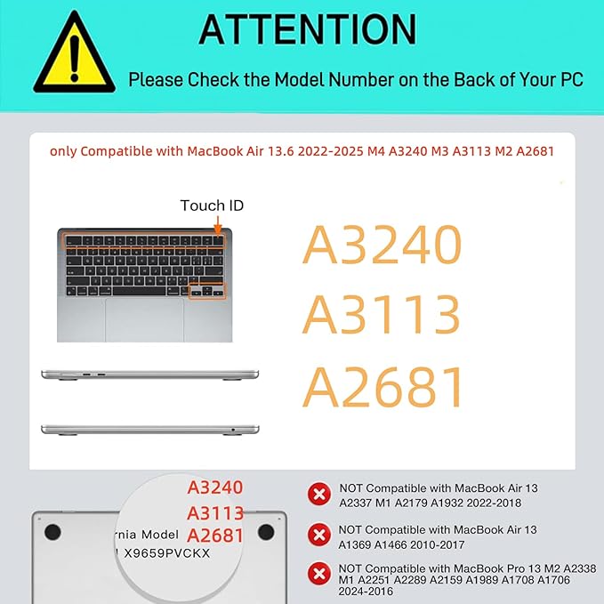 Cute Clear Print Case for MacBook Air 13 inch 2025-2022 M4 A3240 M3 A3113 M2 A2681,for Mac Air13 M4 Sturdy Pattern Plastic Hard Shell&Keyboard Cover for MacBook Air 13.6 Cases,Butterfly Tree