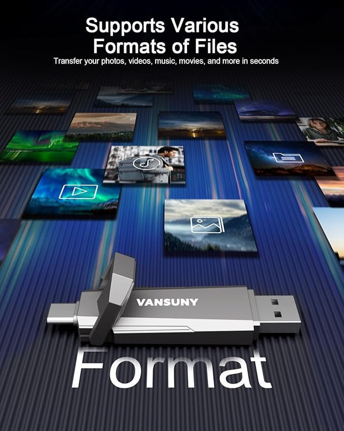 Vansuny 512GB Portable External SSD - USB 3.2 Gen 2 Dual A + C Solid State Drive Up to 1000MB/s for Android Phone, Tablet, Laptop, MacBook, PC