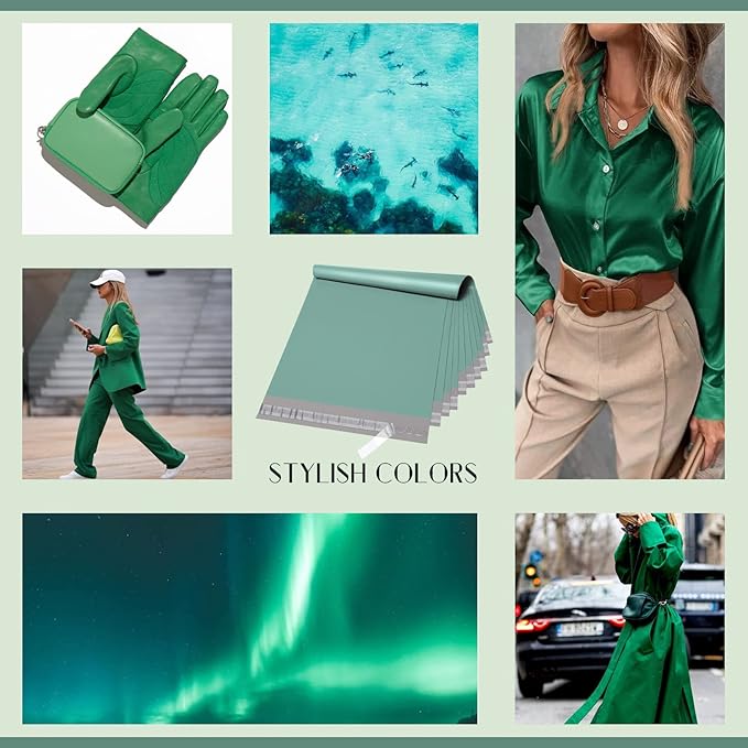 Metronic Poly Mailers 10x13 100 Pcs, Shipping Bags for Clothing, Strong Adhensive Mailing Bags, Shipping Envelopes for Small Business, Tear-resistant Mailer Envelopes Bags in Grayed Jade Green