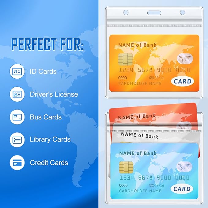 Eaasty 100 Pack Neck Hang Badge Holder with Labels, Clear Hanging Lanyard Style Name Badges Waterproof Name Tag Holders with Lanyard for Meeting Seminar Show Event and Conference