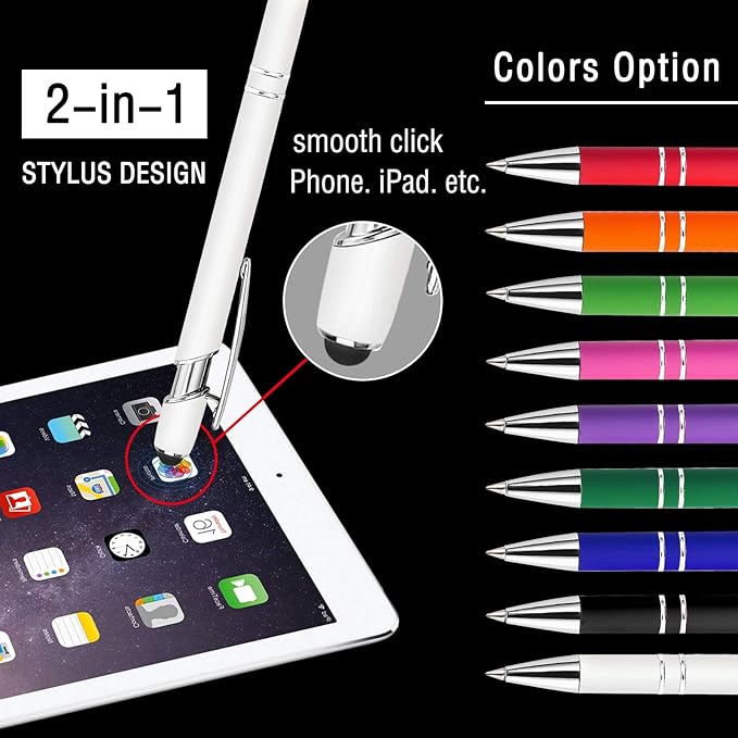 Personalized Ballpoint Pen, 100 Pcs, Customized with Name and Logo, Black Ink, Touch Tip Design, Ideal for Office and School Supplies