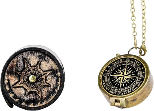 Handmade Antique Vintage Brass Compass | Exquisite Nautical Compass | Home Decor | Pocket Compass Gift for Every Occasion | Super7One