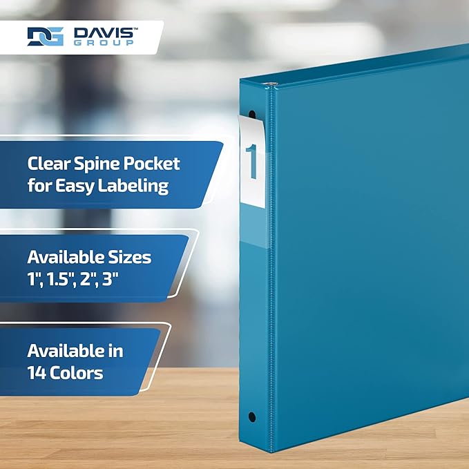 Premium Economy 6-Pack 3-Ring Binders for School or Office, Round-Ring Binders, 1 Inch, Turquoise