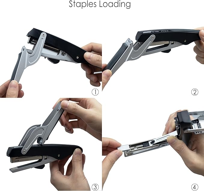 Handheld Plier Stapler, Sturdy Metal Desktop Hand Stapler for Office, School and Home, Only Uses NO.10 Staples, Black, 2024 Gifts