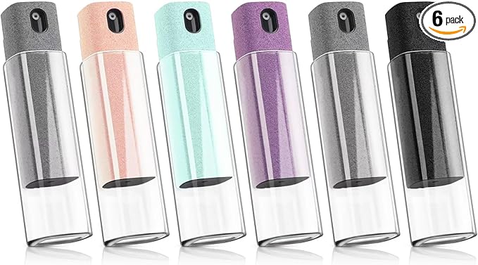 6 Pack Screen Cleaner 3-in-1 Touchscreen Mist Cleaner Spray and Microfiber Cloth Built-in Cleaning Solution Portable Reusable Fingerprint-Proof Spray Bottle for Phone Laptop iPad TV Monitor Car Screen