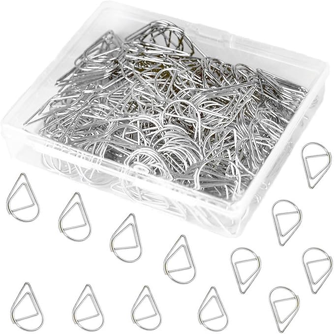 150 Pcs Small Silver Paper Clips Cute Paperclips Decorative Waterdrop Clips Basic Office Supplies for Photo Wedding Invitations