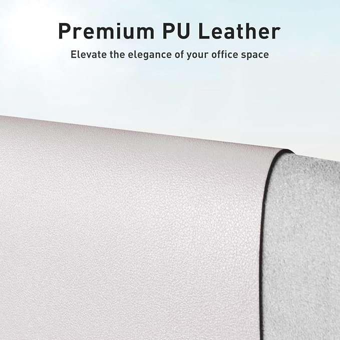 Aothia Large PU Leather Desk Pad Protector – Non-Slip Mouse Pad & Writing Mat for Office/Home, Waterproof, Easy to Clean (23.6" x 13.7", Pale Lavender White)