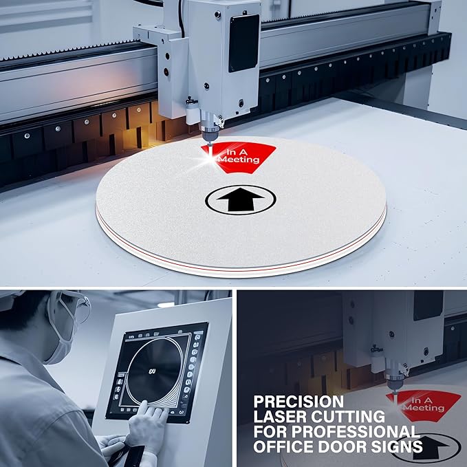 Office Door Signs, Do Not Disturb, In a Meeting, Working Remotely, Out of Office, Back Soon, Please Knock, 6 Options Privacy Wheel Sign, Business Status Indicator For Work, 6 inch Sliver 5PK