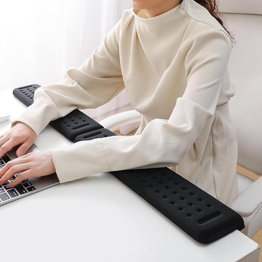 L-Shaped Desk EdgeRest, 2-Piece Set, Plam & Wrist & Forearm & Elbow Comfort Support for Table or Desk Edge, Non-Slip, Memory Foam Padding, Ergonomic Design, Separate Design (15.7 * 3.9 inch)