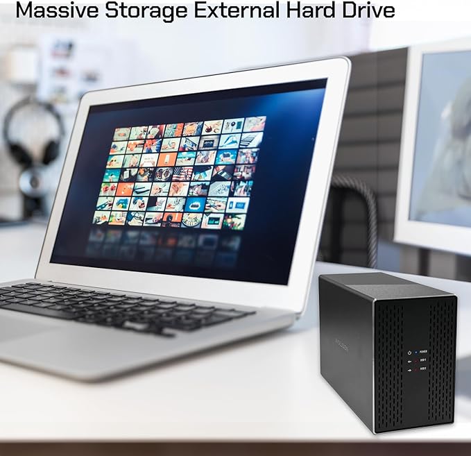 Avolusion PRO-T2 Series 44TB (22TB x2) Dual Bay USB 3.0 External Hard Drive (JBOD, RAID0, RAID1, Big) for Desktop PC / Laptop (Windows OS) (Renewed)