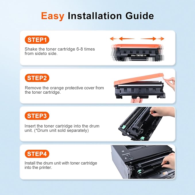 TN760 Toner Cartridge Replacement for Brother TN760 TN-760 TN730 TN-730 Black Toner for HL-L2350DW HL-L2370DW HL-L2395DW MFC-L2710DW MFC-L2750DW DCP-L2550DW Printer (2 Pack)