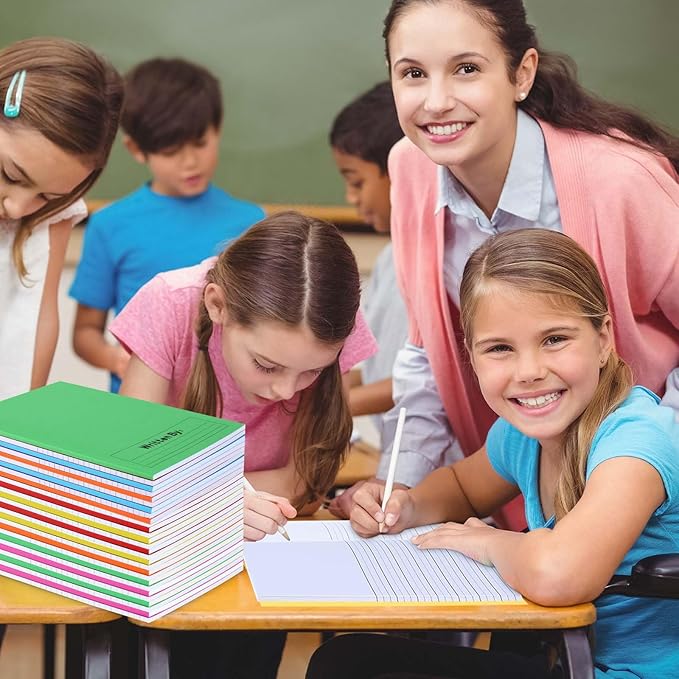 Henoyso 48 Pcs 120 Pages Primary Composition Notebooks K-2 9 3/4 x 7 1/2 Inch Journals Primary Journals Blank Books for Kids to Write Stories Kindergarten (Colorful)