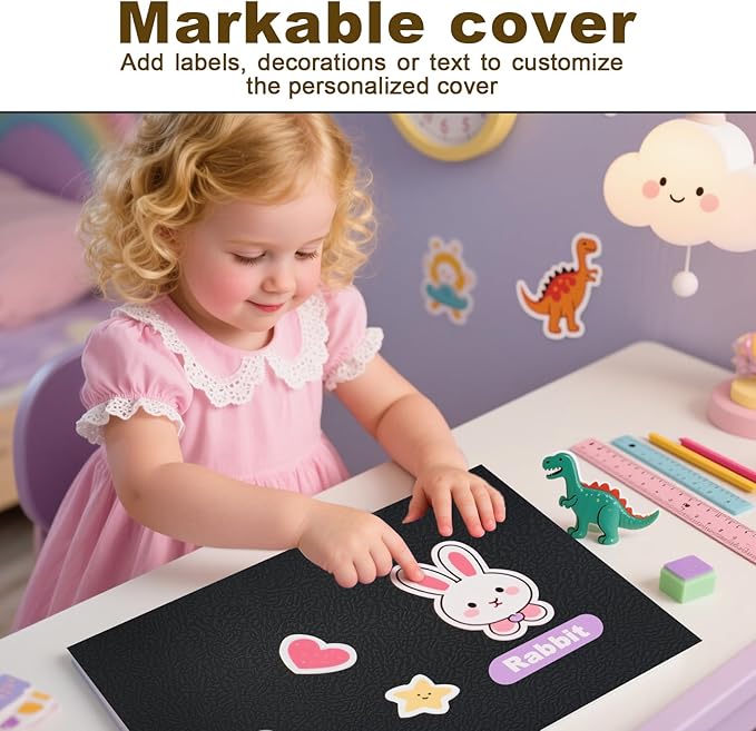 Folders with Pockets, LAYZZ 60 Pack Paper Pocket Folders, 2 Pocket Folders Fits Letter Size Paper, for School Office and Home (Black)