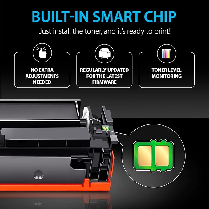 Smart Ink Compatible 414A Toner Cartridge Replacement for HP 414 A with Built-in Chip (2 Black Pack) to use with Color Laserjet Pro MFP M479fdw M479fdn M479fdw M454dw M454dn
