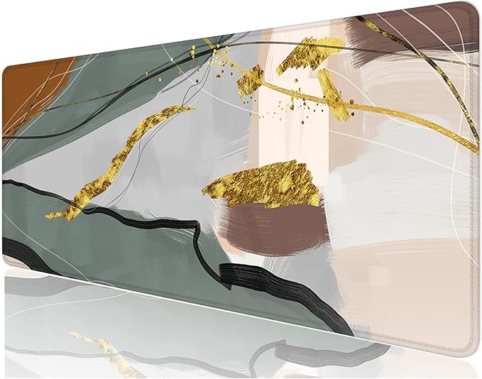 Desk Mat, 32" x 12" XXL Extended Large Gaming Mouse Pad, Desktop Decor Desk Pad, Cute Men Women Office Supplies and Accessories, XL Mouse Mat for Laptop & Keyboard, Retro Abstract Art