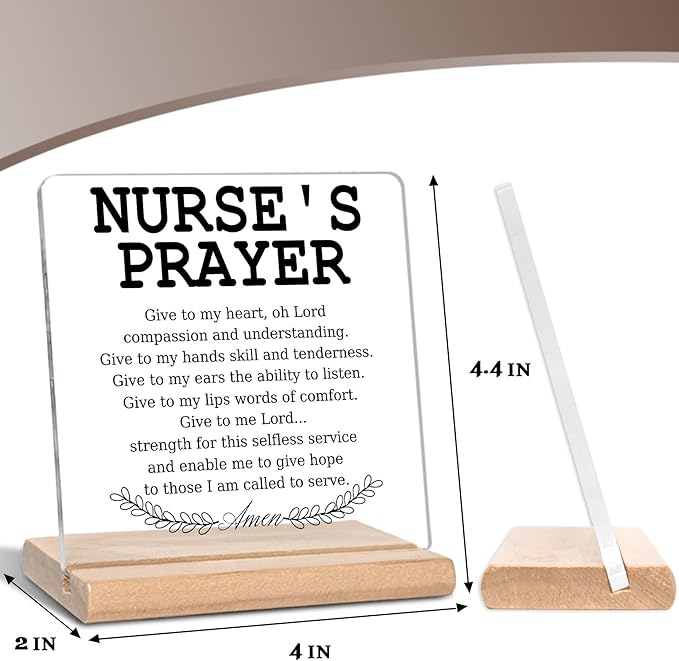 Inspirational Nurse Gifts for Nurse, Nurse's Prayer Acrylic Decorative Sign, Nursing Graduation, Nurses Gifts Ideas for Nurses Home Office Decor