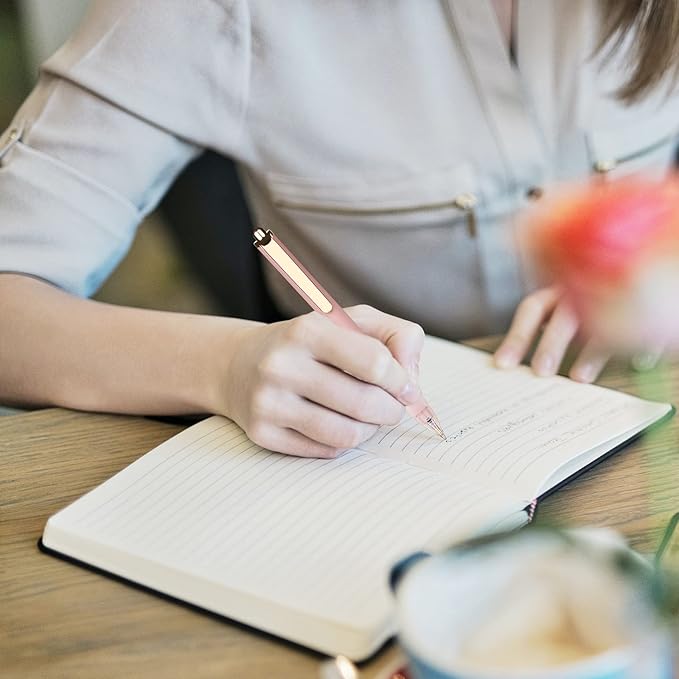 Pens Ballpoint Black Ink 1.0 mm Pen Medium Point Smooth Writing for Journaling Office Supplies Cute Pen for Women Men, 8 Pcs