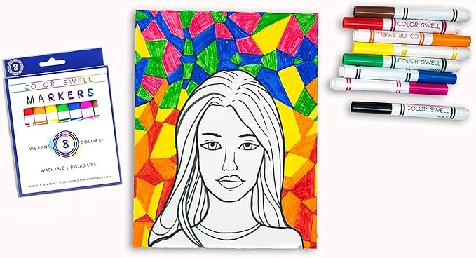 Color Swell Washable Markers Bulk 4 Pack of 8 Vibrant Colors Each for Kids, Adults, Teachers, Parties, and Families