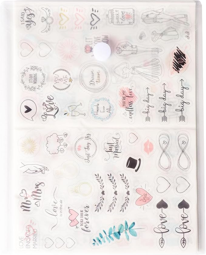 8.5 x 11 Vertical Clear Letter Sized Plastic Envelopes Document File Storage Holder 10 Pack Hook Loop Closure