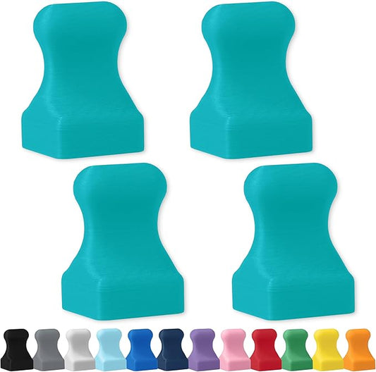 Glassboard Studio MiniBar Magnet - Strong Neodymium Rare Earth Magnets for Fridge, Whiteboard, Locker & Magnetic Glassboards - Crafting & Office Use - Strong Fridge Magnets (Seaside Teal Pawn, 4)