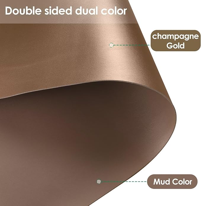 Dresser Cover - Can Be Used On Both Sides Waterproof and Easy to Clean Good Flatness Used for Dresser Table(Mud Color+Champagne Gold 10x44)