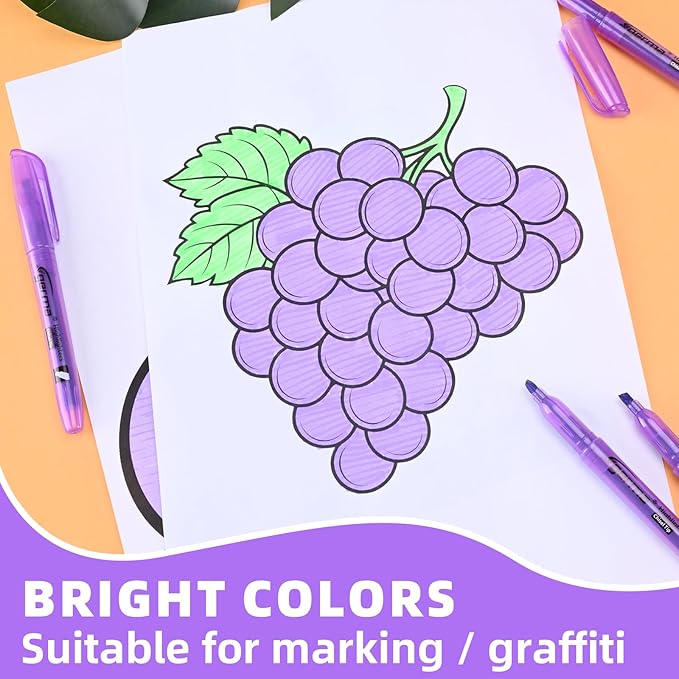 Purple Highlighters, 36 Pack, Chisel Tip Highlighter Pack, Quickly Drying, Perfect for Students Kids Adults Classroom, Office, School Supplies