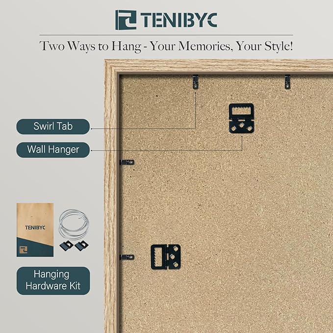 13x19 Oak Wood Frame with HD Glass - 3pk, Natural Solid Wood Picture Poster Frame, Wall Gallery Frame