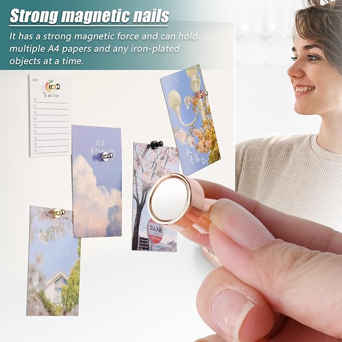 50 Pack Fridge Magnets, 4 Color Small Strong Rare Earth Magnets for Whiteboard, Push Pin Neodymium Magnet Refrigerator Magnet for Office, Classroom, Kitchen, Home