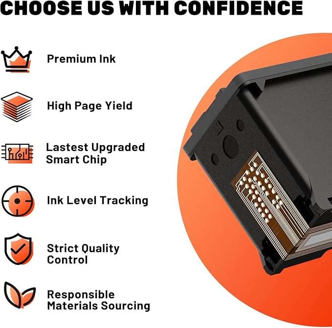 COCCINK 63XL Ink Cartridge for HP Officejet 3830 3833 4652 4655 5212 5222 5255 5258 Deskjet 3630 3632 2130 Envy 4511 4512 4520 Printer Remanufactured Inkjet for HP 63 XL Black and Color Combo Pack