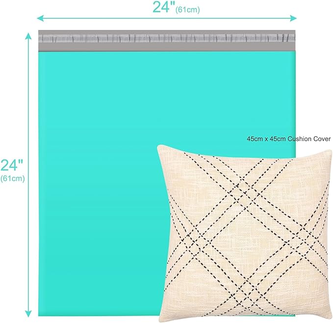 Metronic Poly Mailers 24×24 50 Pcs Large Shipping Bags for Clothes Plastic Mailers Strong Self Seal Adhesive Shipping Envelopes for Small Business Tear-resistant Mailer Bags Mailing Envelopes in Teal
