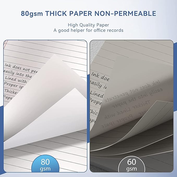 5" x 8" Note Pads 6 Pack of Legal Pads 30 Sheets Notepad College Ruled Small Writing Pads Perforated Pages Paper Pads 80GSM Heavyweight Paper Note Pads for Home, Office, or School