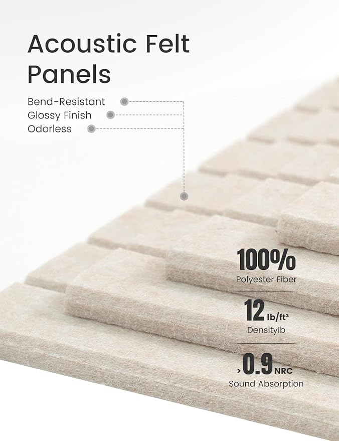 Large Felt Bulletin Board 48" x 36" Cork Board Alternative-12 Pack with 70 Safe Removable Adhesive Tabs, Cork Boards for Walls Cork Board for Home Office Classroom Pin Board (Oatmeal)