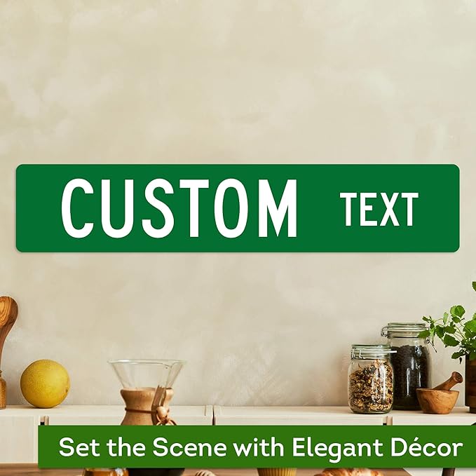 Custom Street And Road Sign, Address Sign, 8 Colors, Reflective Option, Mounting Options, 6x30 Inch, Thick Rust-Free AlumaBond, USA Made by My Sign Center, (Classic)