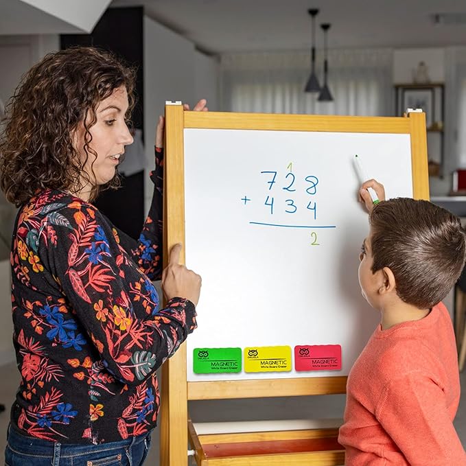 OWLKELA Dry Erase Erasers, Magnetic Whiteboard Erasers 8 Pack, Magnetic Dry Erasers for White Board, White Board Markers Dry Erase, Ideal for Classroom, Home, Office