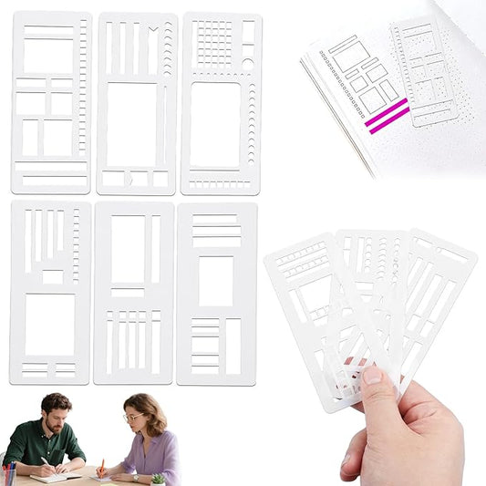 Handmade Flexible Record Template, Reusable Flexible Planner Stencils for Dot Grid Journaling, Calendar, Checklists, Scrapbooking & DIY Craft Supplies (A+B+C)