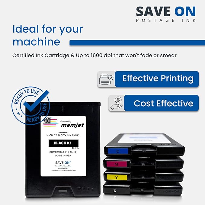 Save On Postage Ink CJ-22 Memjet Ink Compatible High Capacity Yellow Ink Tank (250ml) for Formax ColorMax7 and ColorMax8