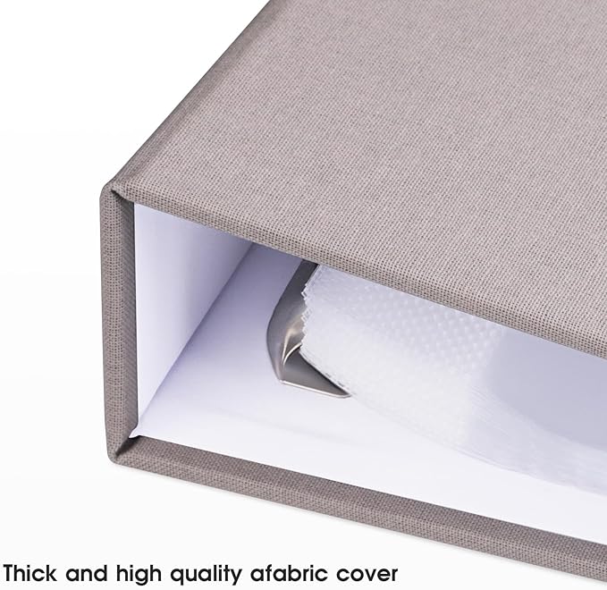 8.5x11 Inch Large 3 Ring DIY Scrapbook Photo Album with 30 Plastic Sleeves 60 Pages Blank Scrapbooks, 8.5 x 11 Scrap Book Albums for Baby Travel Wedding Graduation kids (Light Gray)