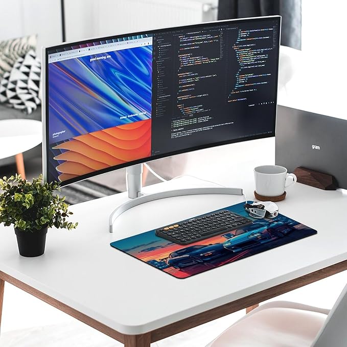 JDM Car Desk Mats on Top of Desks Pad Japanese Large Mouse Pads Gaming Cool Classic Sports Car JDM Big Mousepad for Desktop Keyboard Computer Mat 23.6 x 11.8 inch