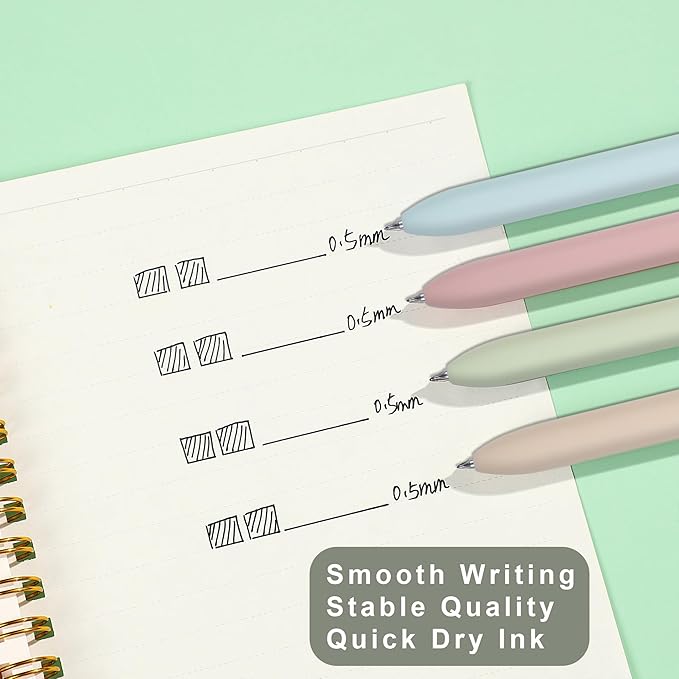 VICO Cat Gel Pens - 4 Pcs 0.5mm Quick Dry Black Ink Pen, Fine Point Smooth Writing Pens, Aesthetic Cute Kawaii Pen for School & Ofiice, Stationery for Cat Lovers