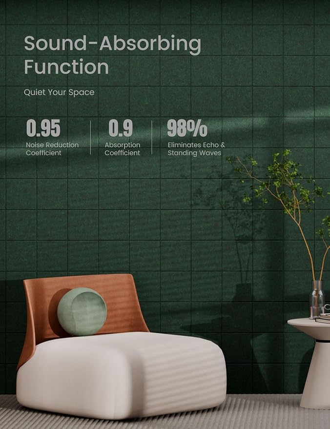 Bumusty Large Felt Bulletin Board 48" x 36" Cork Board Alternative-12 Pack with 70 Safe Removable Adhesive Tabs, Cork Boards for Walls Cork Board for Home Office Classroom Pin Board (Aurora Green)