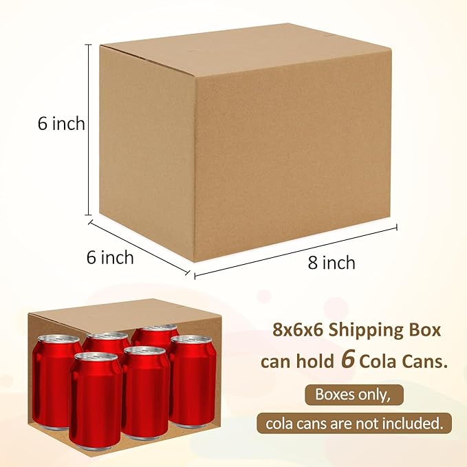 Eupako 8x6x6-Small-Shipping-Boxes-30-Pack-Brown-Corrugated-Box-Mailers, Cardboard Boxes for Packaging Small Business, Mailing