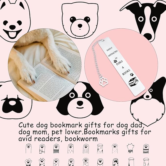 Bookmarks for Reading Women Men Funny Dog Lover Gifts for Female Male Friends Book Lover Cute Dog Bookmark for Dog Mom Dad Owner Dachshund Corgi Golden Retriever Lover Gifts Birthday Christmas